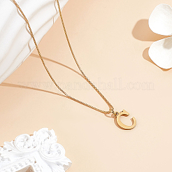 Collier avec pendentif lettre en acier inoxydable 304&nbsp;NJEW-LP0001-38C-G
