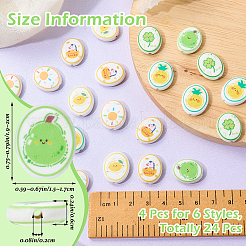 24 pièce de perles en porcelaine faites à la main imprimées en 6 couleurs&nbsp;PORC-SZ0001-65