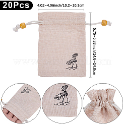 20 pochette d'emballage en toile de jute.&nbsp;ABAG-SP0001-57A