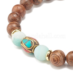 Ensembles de bracelets extensibles en perles de bois&nbsp;BJEW-JB07735