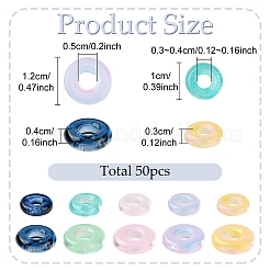 50 pièce 10 styles de perles européennes en verre transparent&nbsp;GLAA-YW0005-96