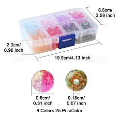 200pcs 8 Farben transparente Knistern Acrylperlen&nbsp;CACR-FS0001-03