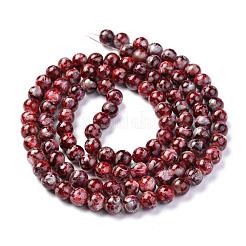 Brins de perles de verre peints par pulvérisation opaques&nbsp;GLAA-WH0015-43E