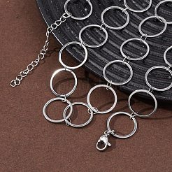 Collane con catena a maglie ad anello da 14 mm in acciaio inossidabile 304&nbsp;NJEW-P343-01D-P