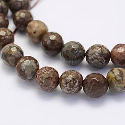 Naturschneeflocke Obsidian Perlen Stränge&nbsp;G-G697-F07-8mm