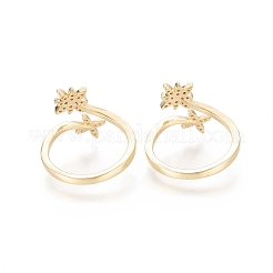 Anelli di polsino in zircone chiaro con micro pavè di ottone&nbsp;RJEW-F101-14G