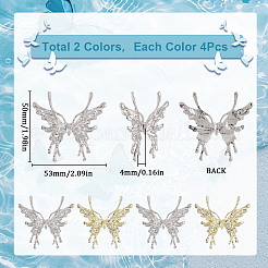 8 stücke 2 farben rack überzug legierung große anhänger&nbsp;FIND-SC0013-06