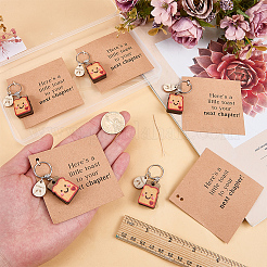5 ensemble de porte-clés pendentifs toast en bois et résine&nbsp;KEYC-FG0001-24