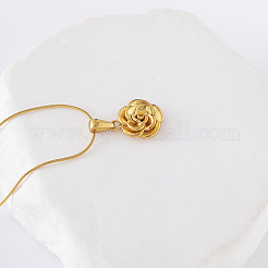 3 collier élégant avec pendentif rose en acier inoxydable pour femme&nbsp;QZ9315