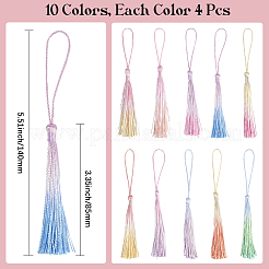 40 pièce de 10 styles de décorations suspendues à pompon en polyester&nbsp;AJEW-CY0001-53