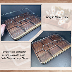 Rechteckige Frässchablonen aus Acryl mit 9 Tasche für die Holzbearbeitung&nbsp;FIND-WH0420-59