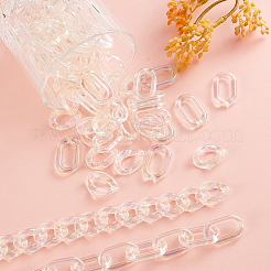 100pcs 2 Stile transparente Acryl-Verbindungsringe&nbsp;OACR-CJ0001-17
