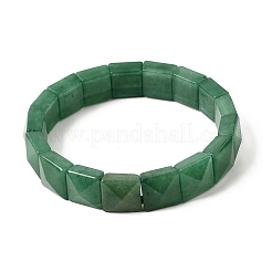 Bracelets extensibles en perles carrées d'aventurine verte naturelle pour femmes et hommes&nbsp;BJEW-C097-06O