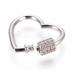 Messing Micro Pave Zirkonia Schraube Karabiner Schloss Charms&nbsp;ZIRC-F105-16P