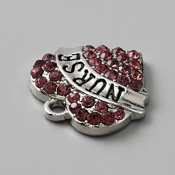 Legierung rhinestone-anhänger&nbsp;ALRI-WH0008-19E