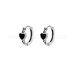 Pendientes de aro de latón esmaltado con forma de corazón&nbsp;FS-WG22EC0-01