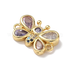 Ciondoli con connettori a farfalla in ottone con zirconi cubici&nbsp;KK-L268-028G-06