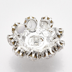 Bottoni con gambo in ottone placcato color argento&nbsp;LS-X-RB-S066-09S-08