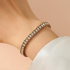 304 Edelstahl-Strass-Cup-Kettenarmbänder für Damen&nbsp;PW-WG34DD3-02