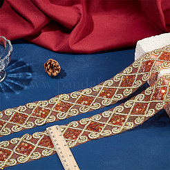 10 Yards Polyester-Spitzenband mit Pailletten&nbsp;OCOR-WH0090-050A