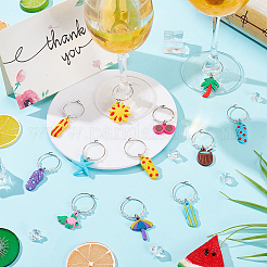 Encantos de copa de vino de PVC con tema oceánico&nbsp;AJEW-FG0003-98