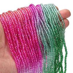 Brins de perles de verre peints transparents&nbsp;X1-DGLA-A034-T1mm-A03