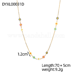Blumen-Halsketten aus emailliertem Edelstahl 304&nbsp;STAS-OY010-10G