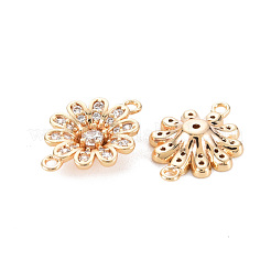 Connettori di collegamento in ottone con micro pavé di zirconia cubica trasparente&nbsp;KK-S356-565-NF