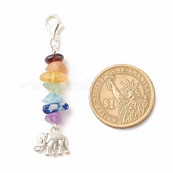 Décorations de pendentifs en pierres précieuses naturelles sur le thème du chakra&nbsp;HJEW-JM00645