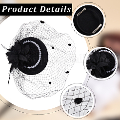 2 Stück 2 Farben Damen Fascinator Hut&nbsp;AJEW-GF0010-07