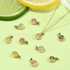 8 Stück 4 Farben Messing Micro Pave Zirkonia Charms&nbsp;KK-YW0004-12