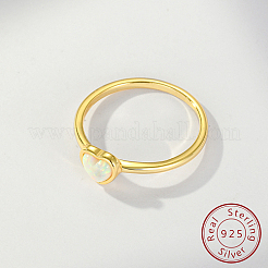 Bague coeur en opale synthétique miellat&nbsp;FM4105-5