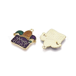 Pendentifs en alliage émaillé et poudre pailletée sur le thème du carnaval/mardi gras&nbsp;ENAM-T020-53C-RS