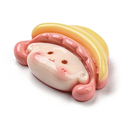 Cabochon in resina opaca a tema simpatico cartone animato ragazza&nbsp;CRES-D014-01A