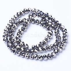 Chapelets de perles en verre transparent électrolytique&nbsp;EGLA-A034-T4mm-UA03