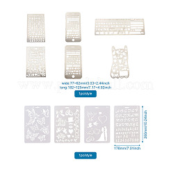 Zeichenschablone aus Kunststoff und Edelstahl&nbsp;DIY-TA0003-19