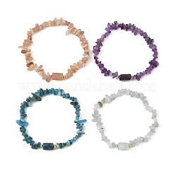Bracelets extensibles en perles de pierres naturelles mélangées pour femmes&nbsp;BJEW-JB14363