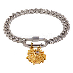 Zweifarbige Armbänder mit Muschelanhängern aus Edelstahl 304 für Damen&nbsp;WG49D03-01