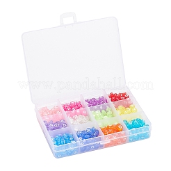 600pcs 12 Farben transparente Acrylperlen&nbsp;TACR-YW0001-34