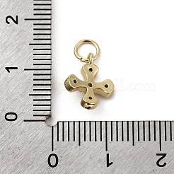 Ciondoli a croce in ottone con micro pavé di zirconi cubici&nbsp;LS-ZIRC-G128-04G-1