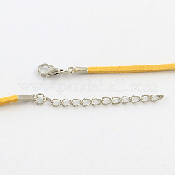 Collier de cordon en faux suède de 2 mm avec chaînes en fer et fermoirs à pince de homard&nbsp;NCOR-R029-M