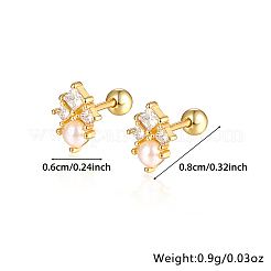 Pendientes de plata con forma de espiral y diamantes S925&nbsp;QJ5741-1
