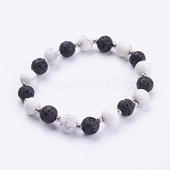 Gefrostete Stretch-Armbänder aus natürlichen und synthetischen Mischsteinperlen&nbsp;BJEW-JB03229