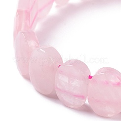 Bracelet extensible perlé ovale en quartz rose naturel&nbsp;G-E010-01N