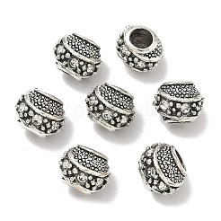 Barrel antikes Silber überzogene Metalllegierung Rhinestone-europäischer Korn-&nbsp;ALRI-Q228-02I