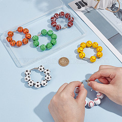 Porte-clés en perles de bois pour hommes et femmes&nbsp;HJEW-NB00182