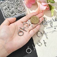 80 Set 8 Stile Knebelverschlüsse aus Legierung im tibetischen Stil&nbsp;TIBE-CJ0001-21