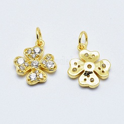 Ciondoli in ottone zirconi chiari micro pavé&nbsp;ZIRC-J040-07G-NR
