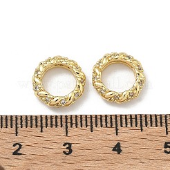 Messing klare europäische Zirkonia-Perlen&nbsp;KK-D228-10G