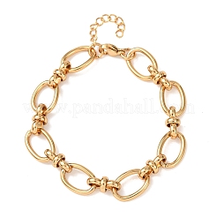 Armbänder mit ovalen Gliederketten aus Edelstahl 304 für Damen&nbsp;X-BJEW-G780-05G